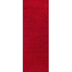 Alfombra de pasillo shaggy moderna rojo 80x220