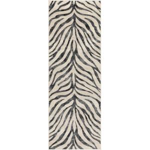 Alfombra de pasillo zebra bohemia gris/beige 80x220