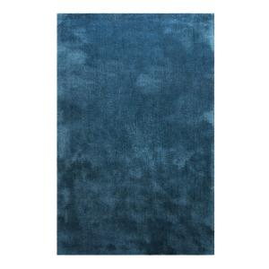 Alfombra de pelo largo extrasuave azul petróleo 80x150