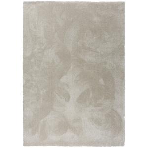 Alfombra de pelo medio largo beige 160x160cm