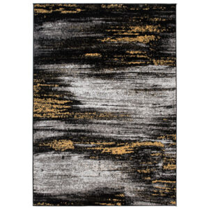 Alfombra de salón amarillo gris negro 140 x 200 cm