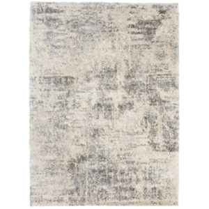 Alfombra de salón beige claro gris rayas shaggy 80 x 150 cm