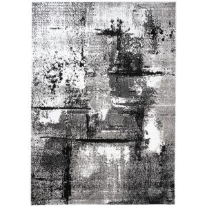 Alfombra de salón blanco gris negro delgada 250 x 300 cm