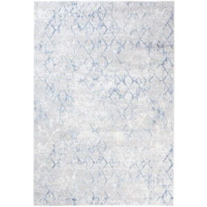 Alfombra de salón crema azul gris  suave 180 x 250 cm