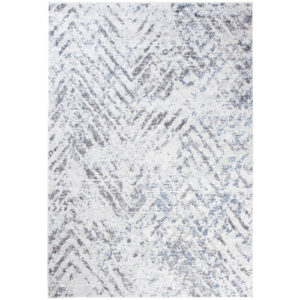 Alfombra de salón gris crema vintage zigzags suave 120 x 17…