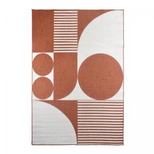 Alfombra de terraza exterior kilim reversible terracota y 1…