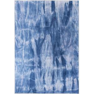 Alfombra de viscosa tejida a mano - azul - 160x230 cm