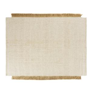 Alfombra de yute, lana y algodón en blanco y marrón 140 x 2…