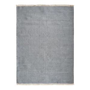 Alfombra de yute y algodón con flecos gris claro 160x230