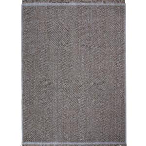 Alfombra efecto yute interior exterior rombos beige 160x230