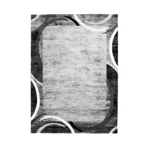 Alfombra enmarcada con estampado abstracto gris 160x230