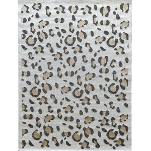 Alfombra estampado leopardo exterior - crema - 80x150