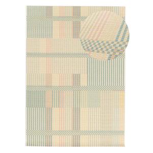 Alfombra exterior a rayas beige/verde/rosa 160x230 cm