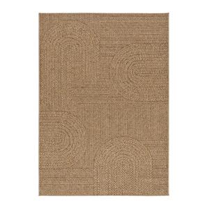 Alfombra exterior efecto yute marrón claro 160x230 cm