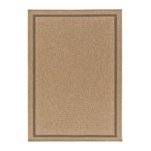 Alfombra exterior efecto yute marrón claro 200x290 cm