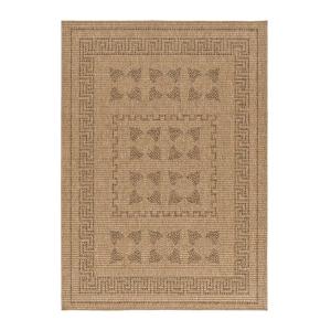 Alfombra exterior efecto yute marrón claro 80x150 cm