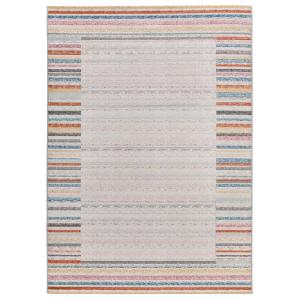 Alfombra exterior geométrica gris/multicolor 80x150 cm