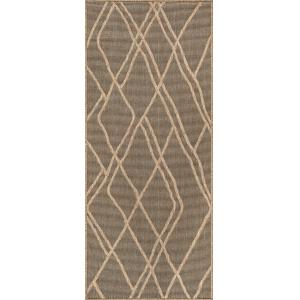 Alfombra exterior interior abstracta, beige, 80 x 200 cm