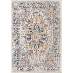 Alfombra exterior/interior azul/beige 160x213