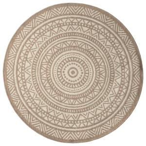 Alfombra exterior moderna robusta, natural, 160 cm redonda