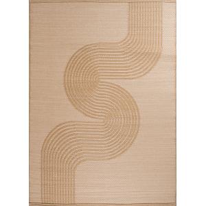 Alfombra exterior reversible diseño de olas - beige - 120x1…