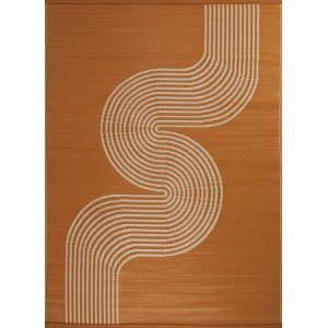 Alfombra exterior reversible diseño de olas - terracota - 1…