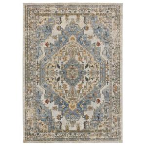 Alfombra exterior vintage azul 120x170 cm