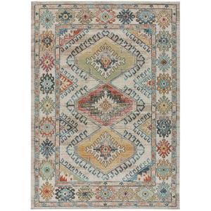 Alfombra exterior vintage beige/rosa/azul 80x150 cm