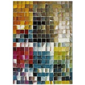 Alfombra geométrica en multicolor 80X150 cm