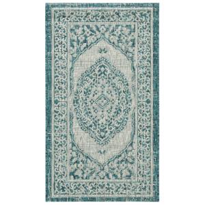 Alfombra gris/azul 122 x 170 cm