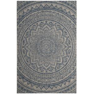 Alfombra gris/azul 160 x 231 cm