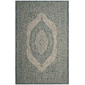 Alfombra gris/azul 201 x 290 cm