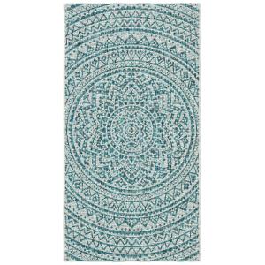 Alfombra gris/azul 79 x 152 cm
