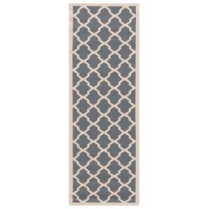 Alfombra gris/beige 69 x 244 cm
