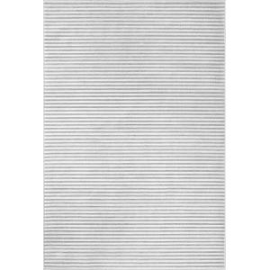 Alfombra gris interior/exterior con diseño en relieve de ra…