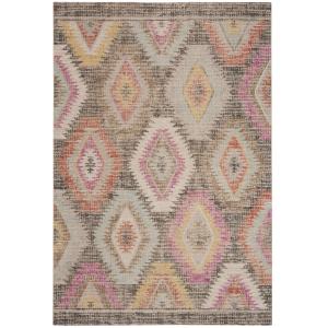 Alfombra gris/multi 155 x 229 cm