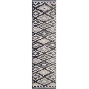 Alfombra gris/multicolore 69 x 244 cm