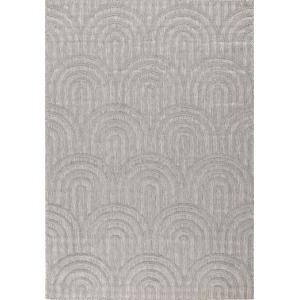 Alfombra gris para interior y exterior con motivo de arcos…