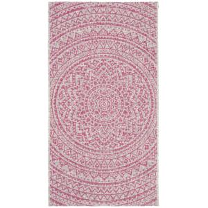 Alfombra gris/rosa 79 x 152 cm