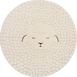 Alfombra habitación infantil diseño oveja, crema, 120 cm, r…
