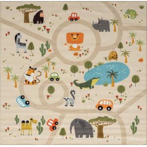 Alfombra infantil animal cuadrados, beige, 200 x 200 quadra…