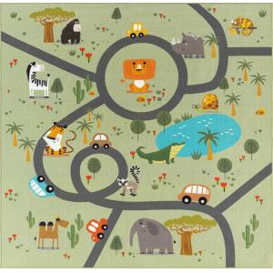 Alfombra infantil animal cuadrados, verde, 200 x 200 quadra…