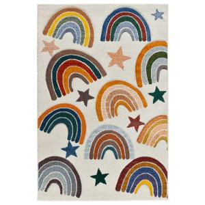 Alfombra infantil arcoíris blanco/multicolor, 120x170 cm