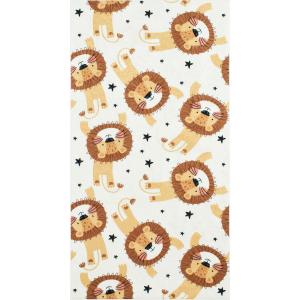 Alfombra infantil con motivo de león - beige - 80x150