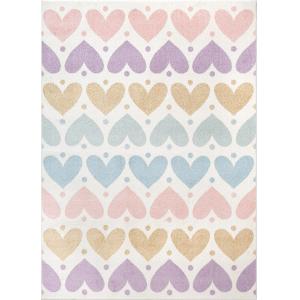 Alfombra infantil corazón, multicolor, 160 x 220 cm