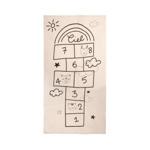 Alfombra infantil de algodón beige con juego de campana 80x…