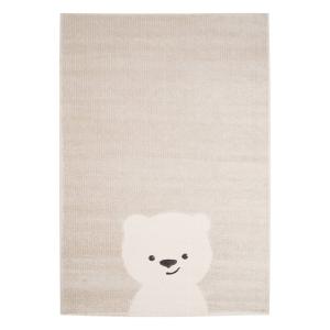 Alfombra infantil de osito en beige / crema