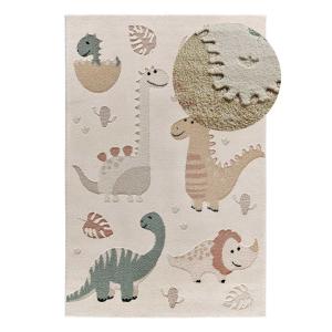 Alfombra infantil dinosaurios blanco/multicolor, 120x170 cm
