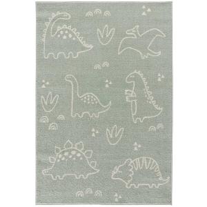 Alfombra infantil dinosaurios verde, 120x170 cm
