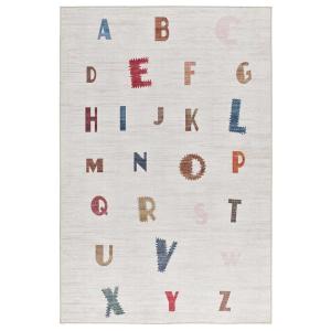 Alfombra infantil lavable abecedario blanco/multicolor 120x…